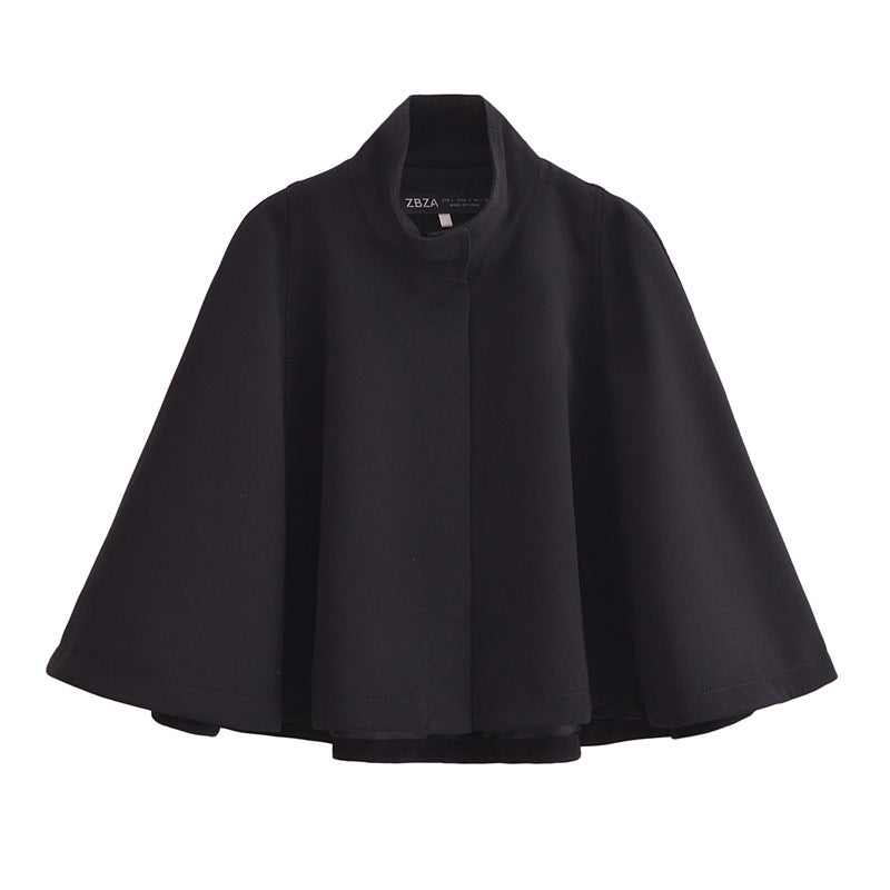 Autumn Pocket Decoration Versatile Long Sleeve Soft Cloak Coats