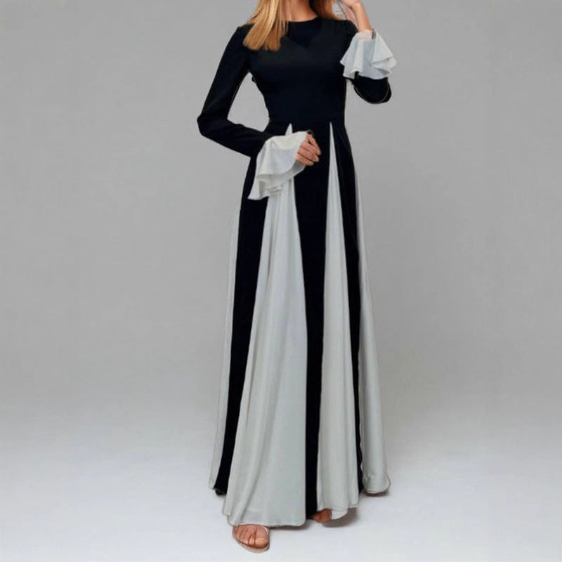 Women's Temperament Camisole Contrast Color Loose Big Hem Dress
