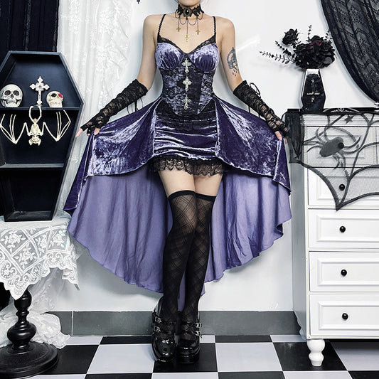Women's Dark Style Elegant Sexy Slim Fit Purple Dresses