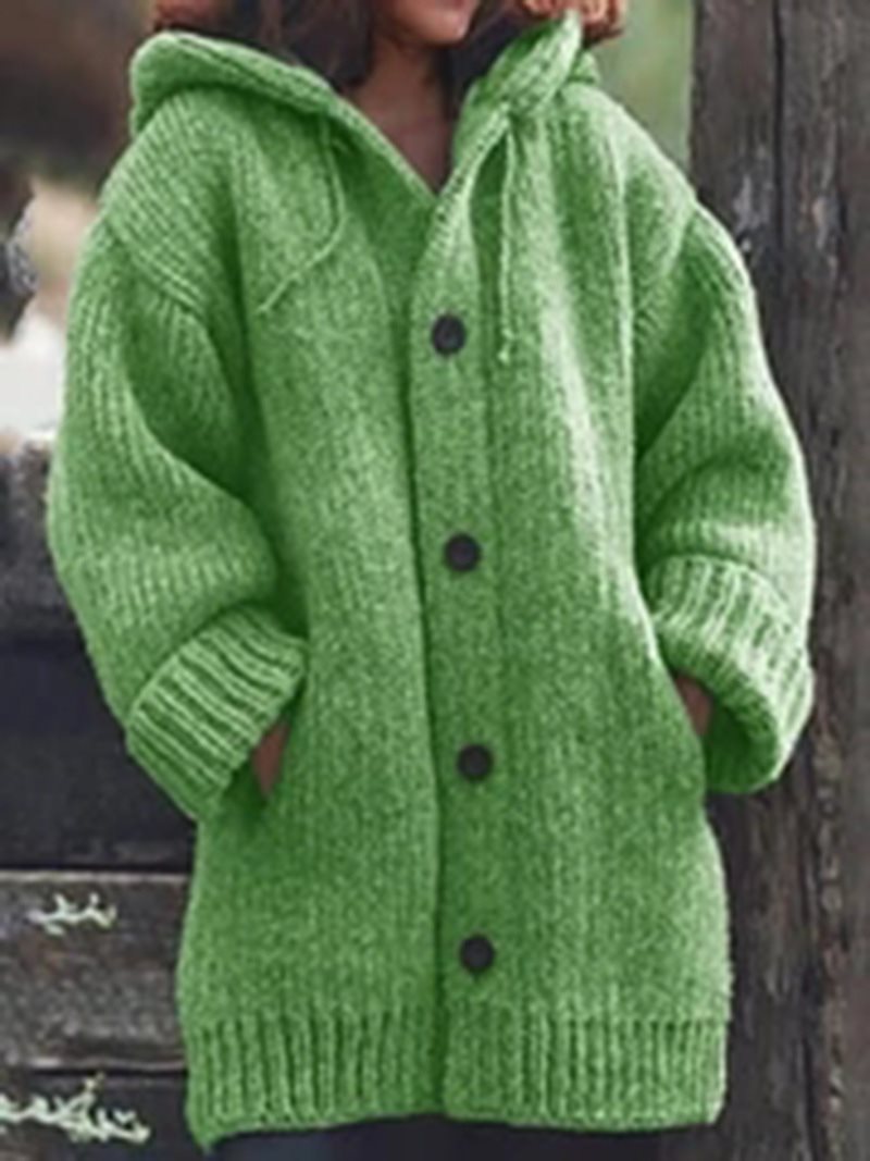 Graceful Women's Mid-length Hooded Fur Collar Sweater