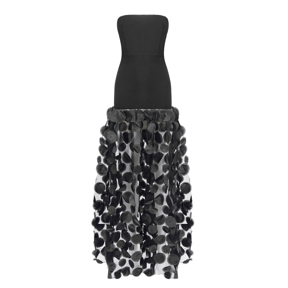 Tube Dress Three-dimensional Flower Pettiskirt Dinner Dresses