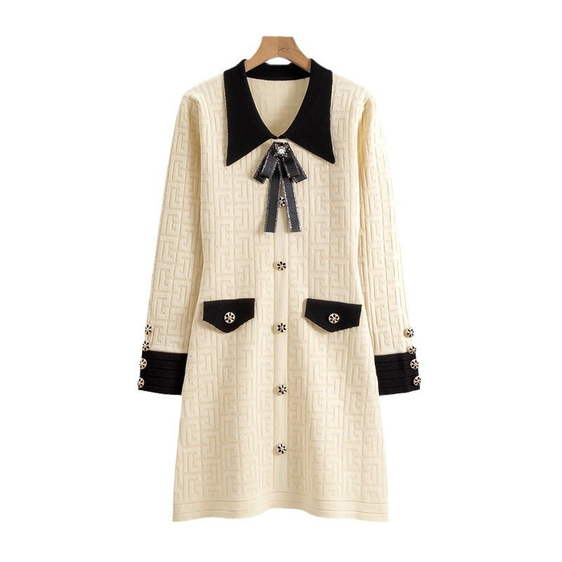 Lady Like Woman Style Long Sleeve Classic Dress