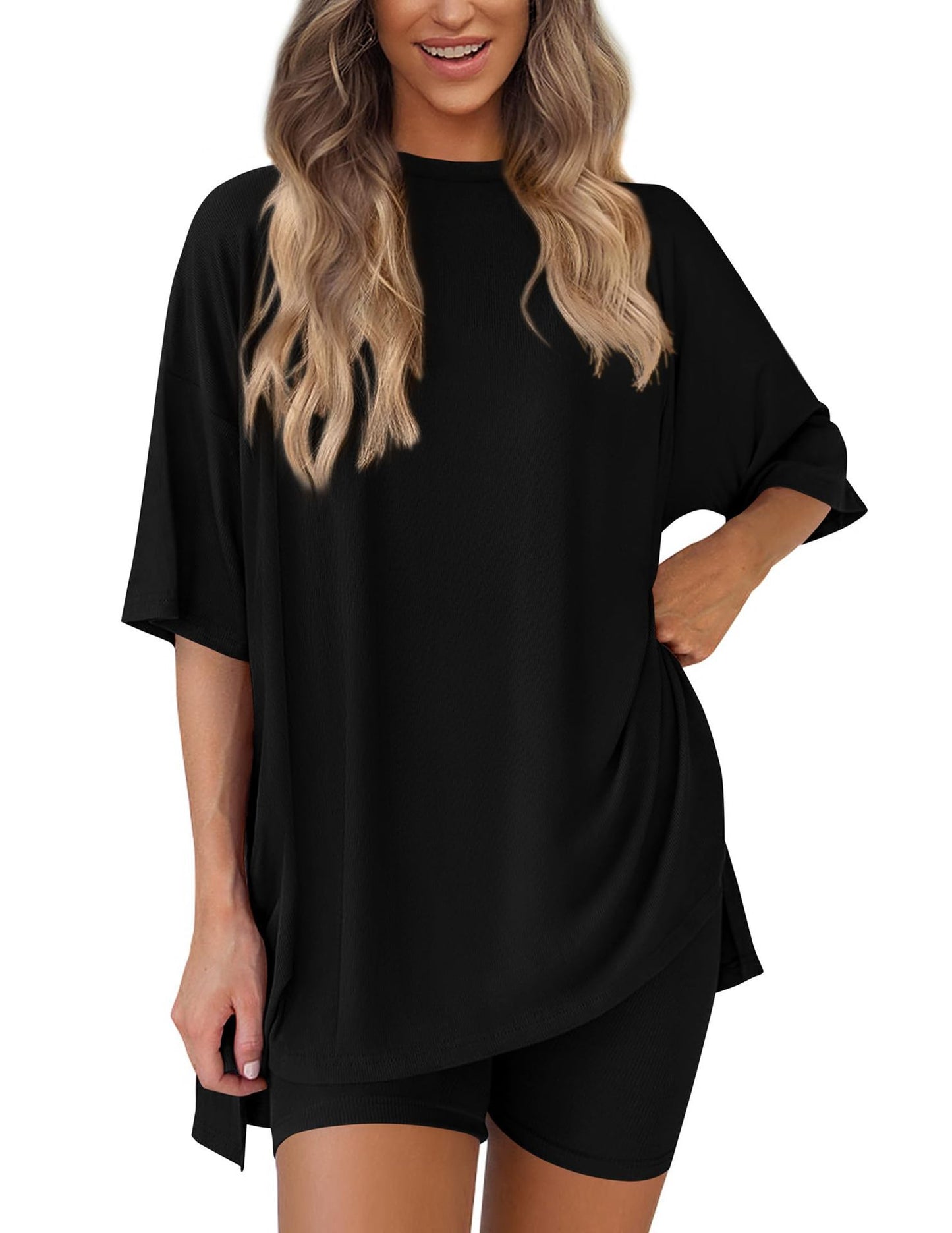 Women's Solid Color Pajamas Loose Slimming Home Fashion Casual Suit