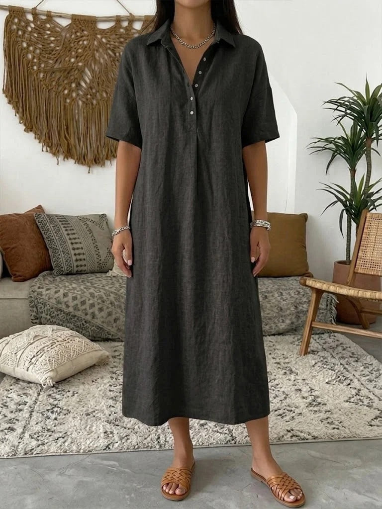 Women's Casual Comfortable Collar Linen Sleeve Shorts