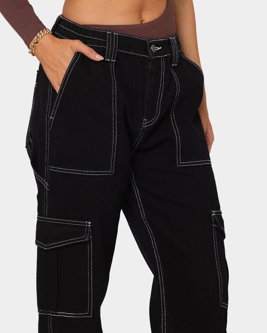 Women's High Waist Elastic Baggy Loose Bags Jeans