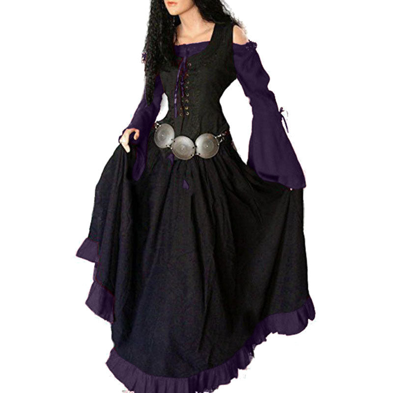 Medieval Court Retro Slim Fit Large Swing Dresses