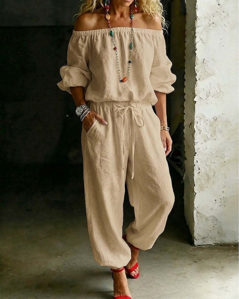 Casual Creative Classy Drawstring Jogger Two-piece Tops