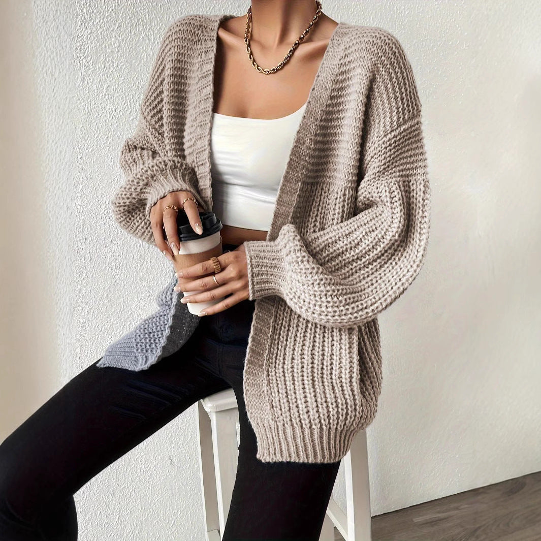 Knitted Solid Color Lazy Simple Versatile Cardigans