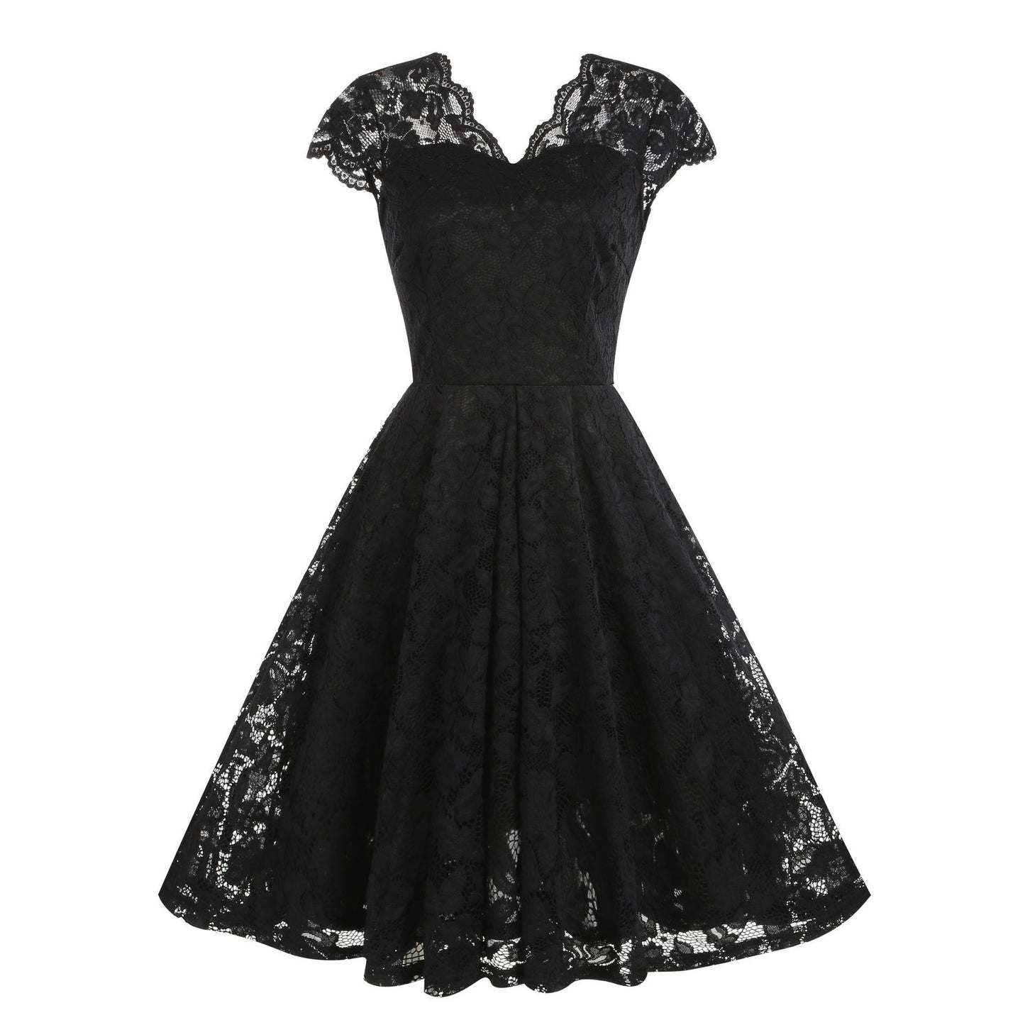 Women's Lace Sleeveless Dress Hepburn Vintage Dresses
