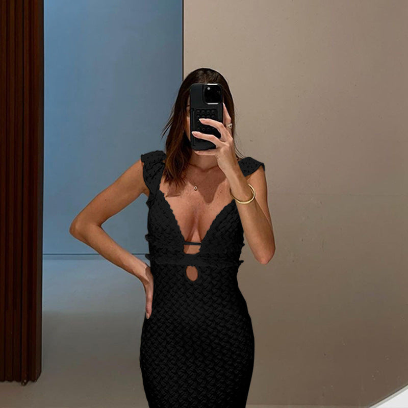 Women's Sexy Knitted Pure Desire Dress French Dresses