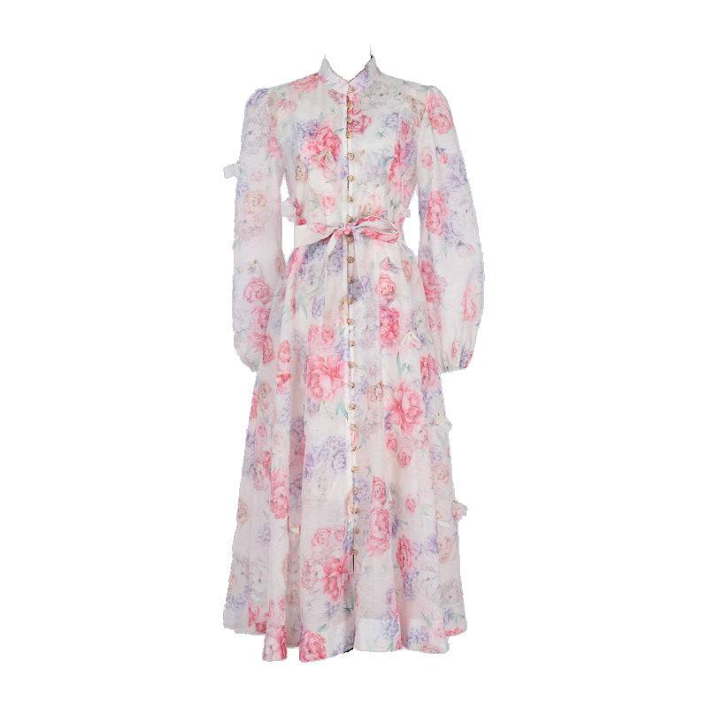 Catwalk Design Sense Hanging Flower Long Dresses