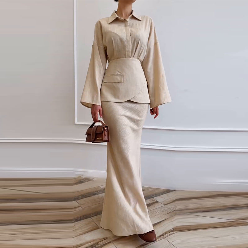 Women's Graceful Fashionable Lapel Long Sleeve Slim Suits
