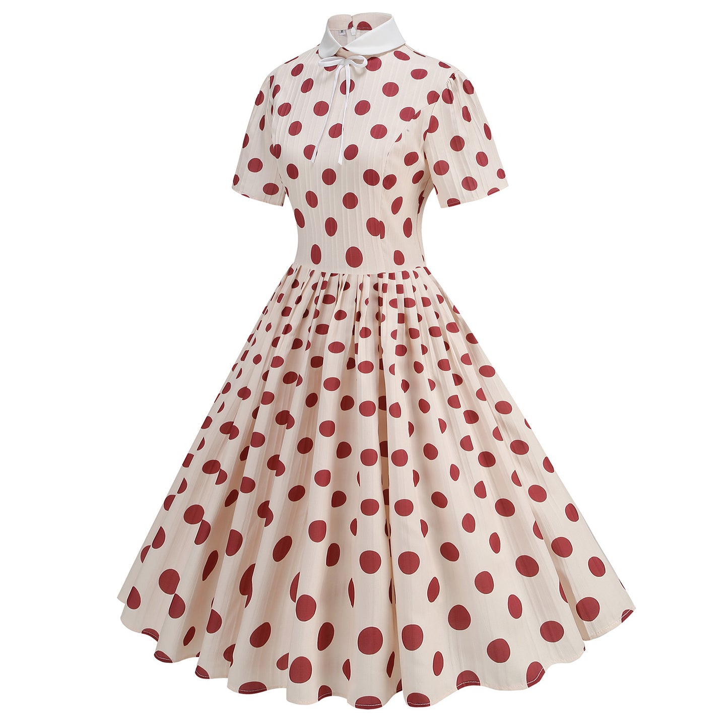 Slimming Pleated Polka Dots Elegant Graceful Dresses