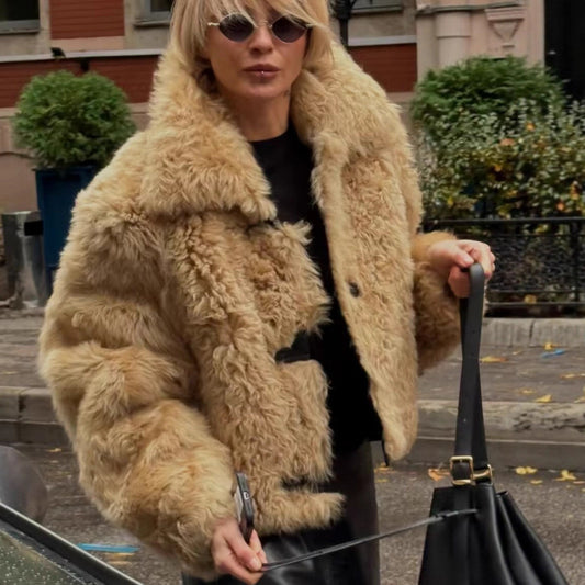 Women's Versatile Cool Fur Integrated Curly Coats