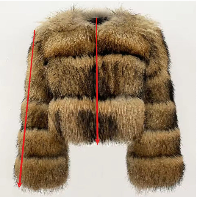Women's Beautiful Winter Fur Imitation Stitching Coats