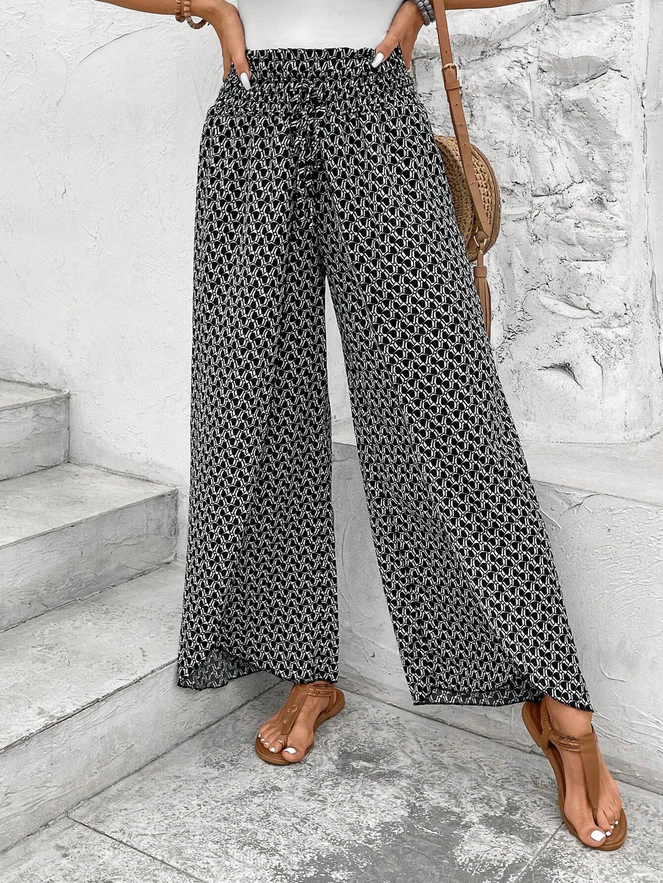 Women's Summer Fashion Floral Side Slit Pants