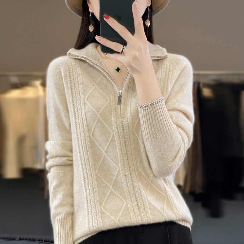 Women's Loose Lazy Style Thermal Knitting Bottoming Shirt Autumn Trendy Long Sweater