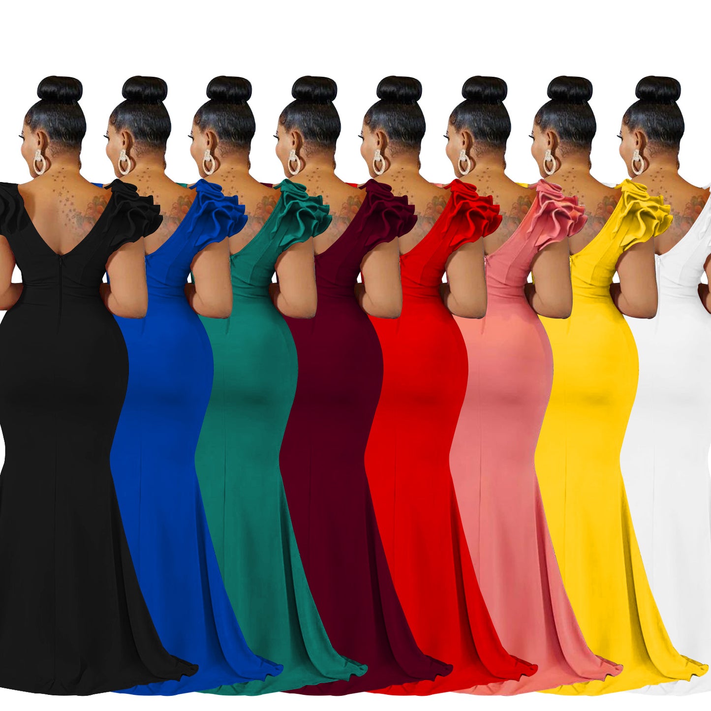 Women's Fashion Wear Solid Color Sleeveless Long Dresses