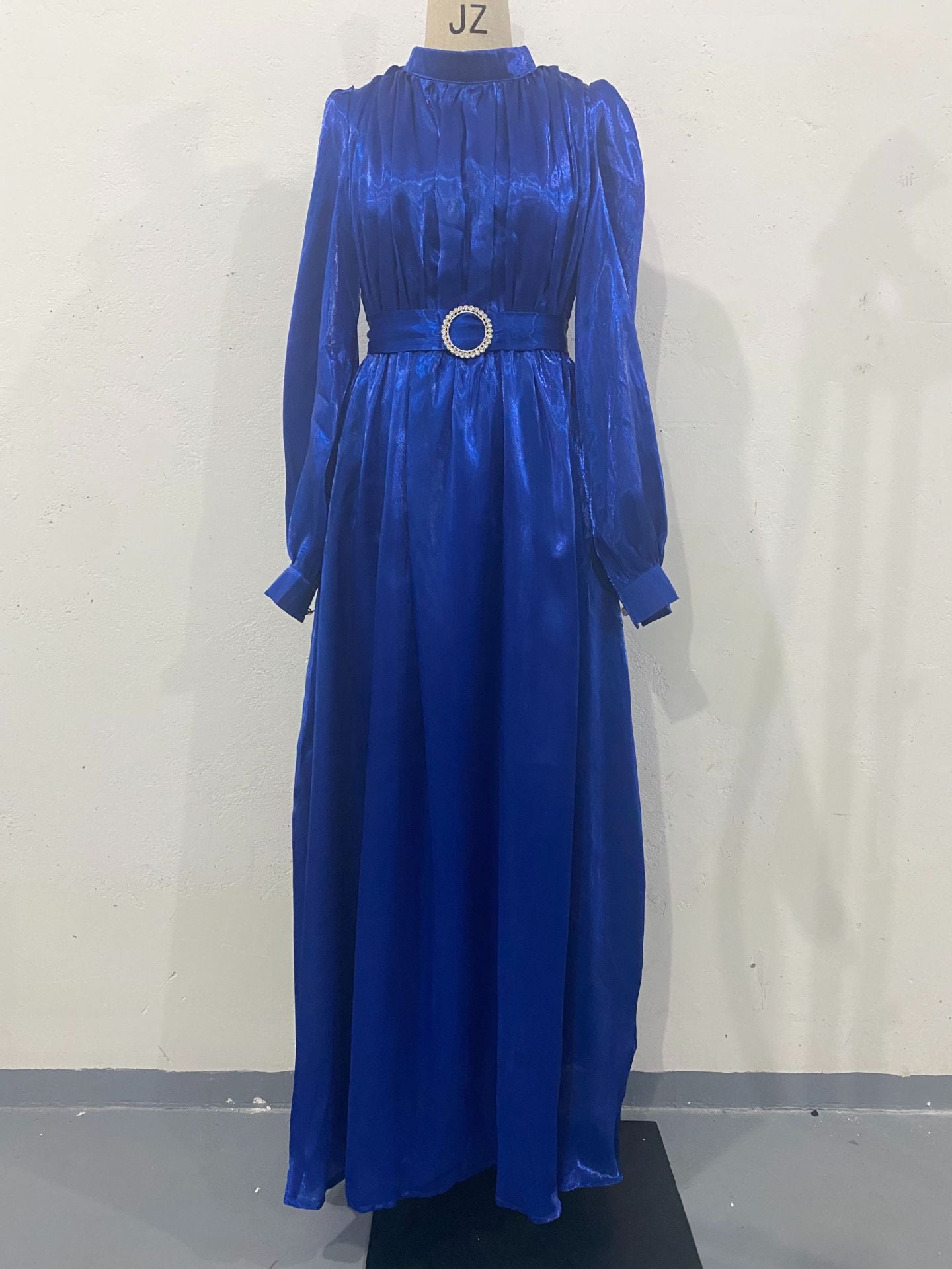 Organza Lantern Sleeve Long Slim Fit Dresses