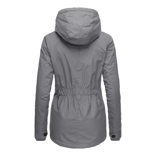 Women's Winter Quilted Cotton Parka Lamb Wool Woman Dress Coats