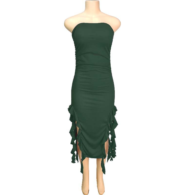 Women's Fashion Sexy Personalized Chest Wrap Irregular Dresses