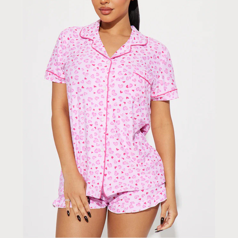 Women's Summer Comfortable Home Short-sleeved Printed Modal Suits