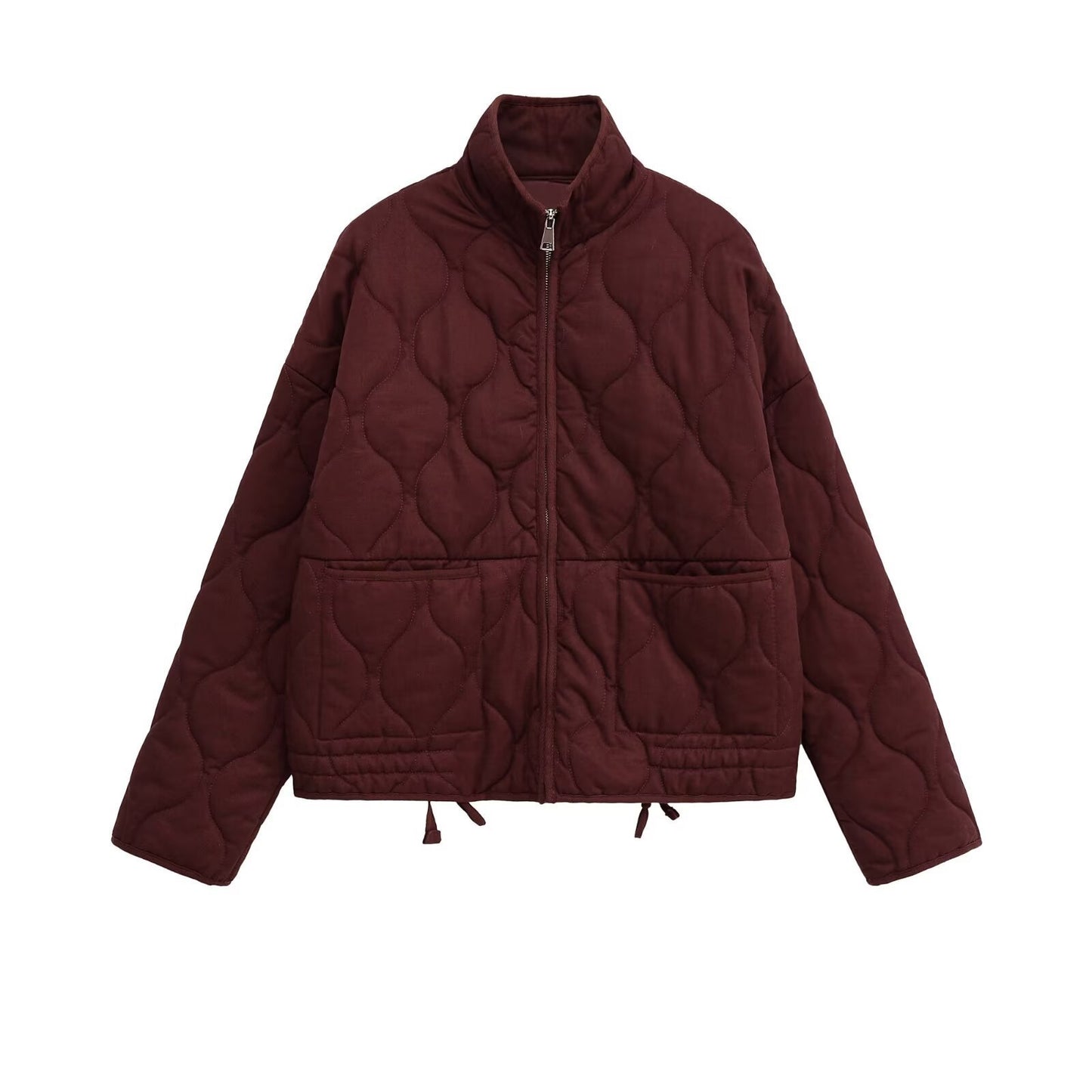 Women's Wear Commuting Fashion Stand Collar Diamond Coats