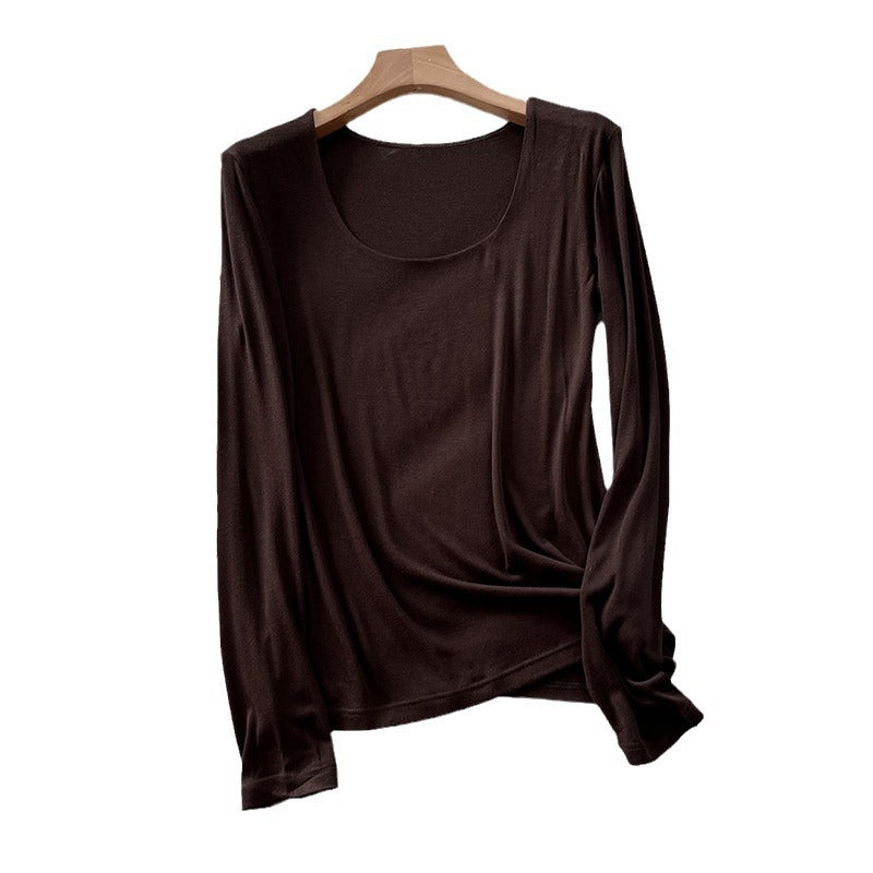 Soft Glutinous Slim Fit Base Long Blouses