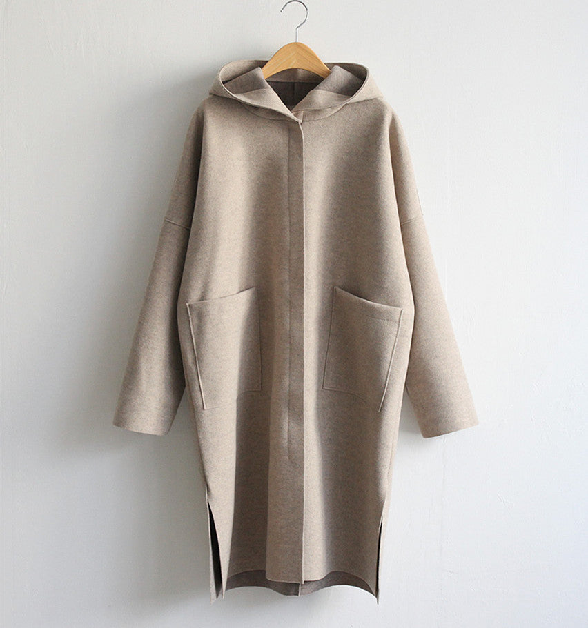 Women's Pretty Fashion Loose Wool Hooded Plus Size