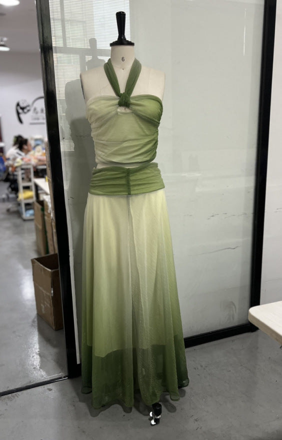 Sexy Halter Hollow Ribbon Exposed Navel Suits