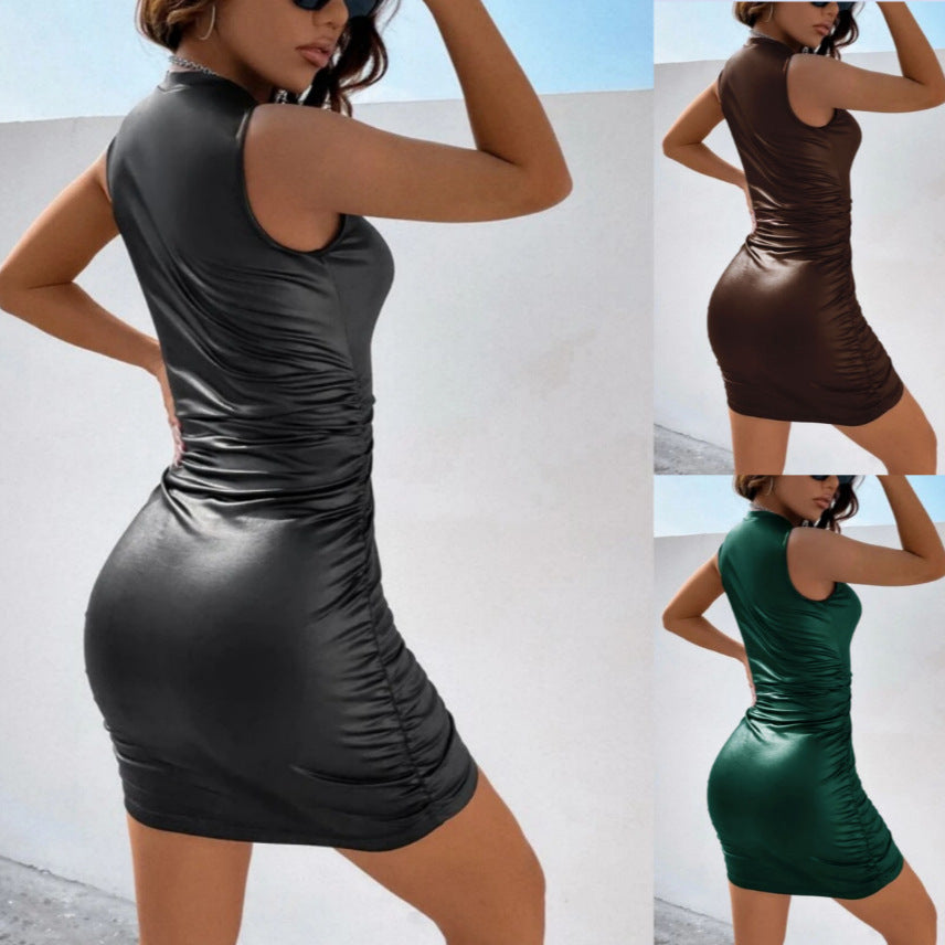 Women's Sexy Slim Round Neck Ladies Dress