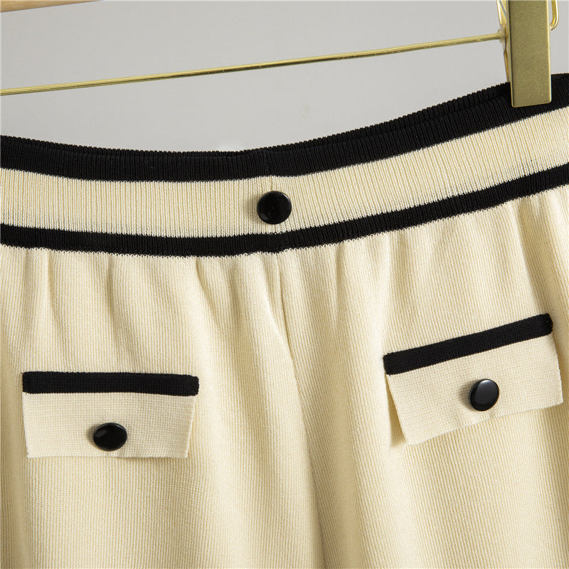 Women's Thin Summer Korean Style Knitted Two-piece Fashion Casual Suit