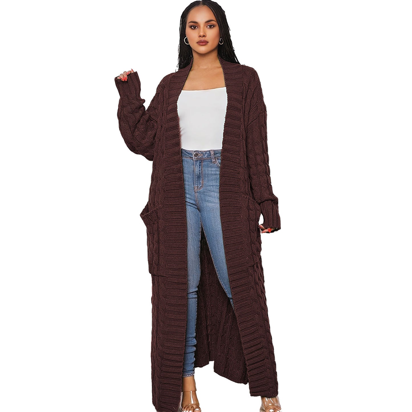 Women's Lazy Fashion Solid Color Long Twist Dresses