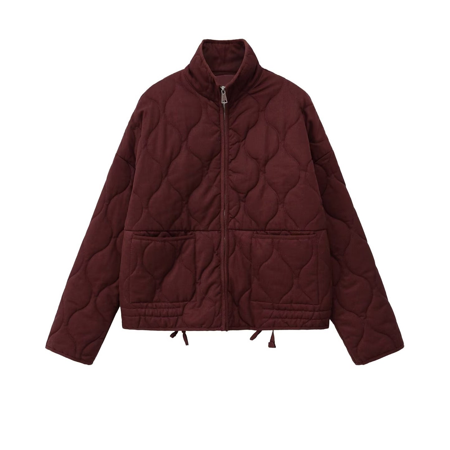 Women's Wear Commuting Fashion Stand Collar Diamond Coats