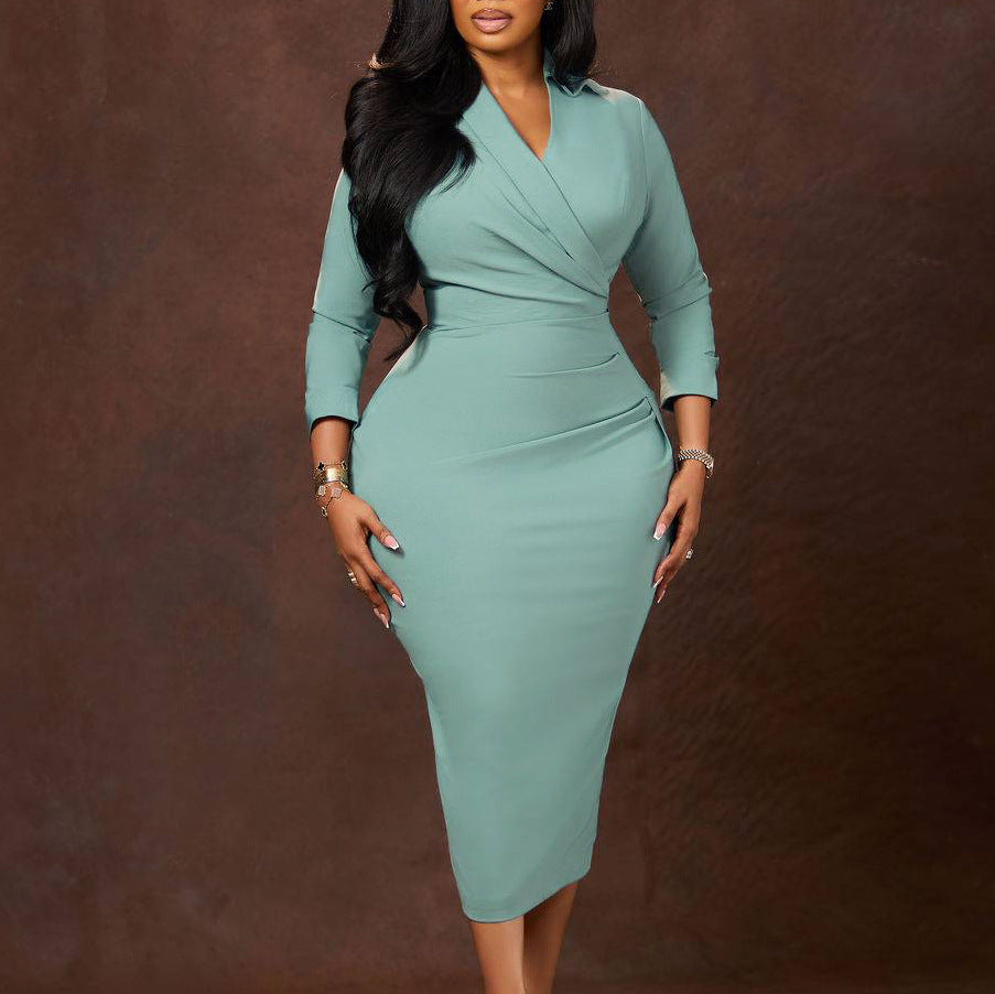 Women's Fashion Solid Color Sheath Pencil Sexy Dress