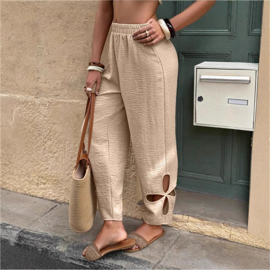 Women's Casual Daily Side Pocket Full Length Pants