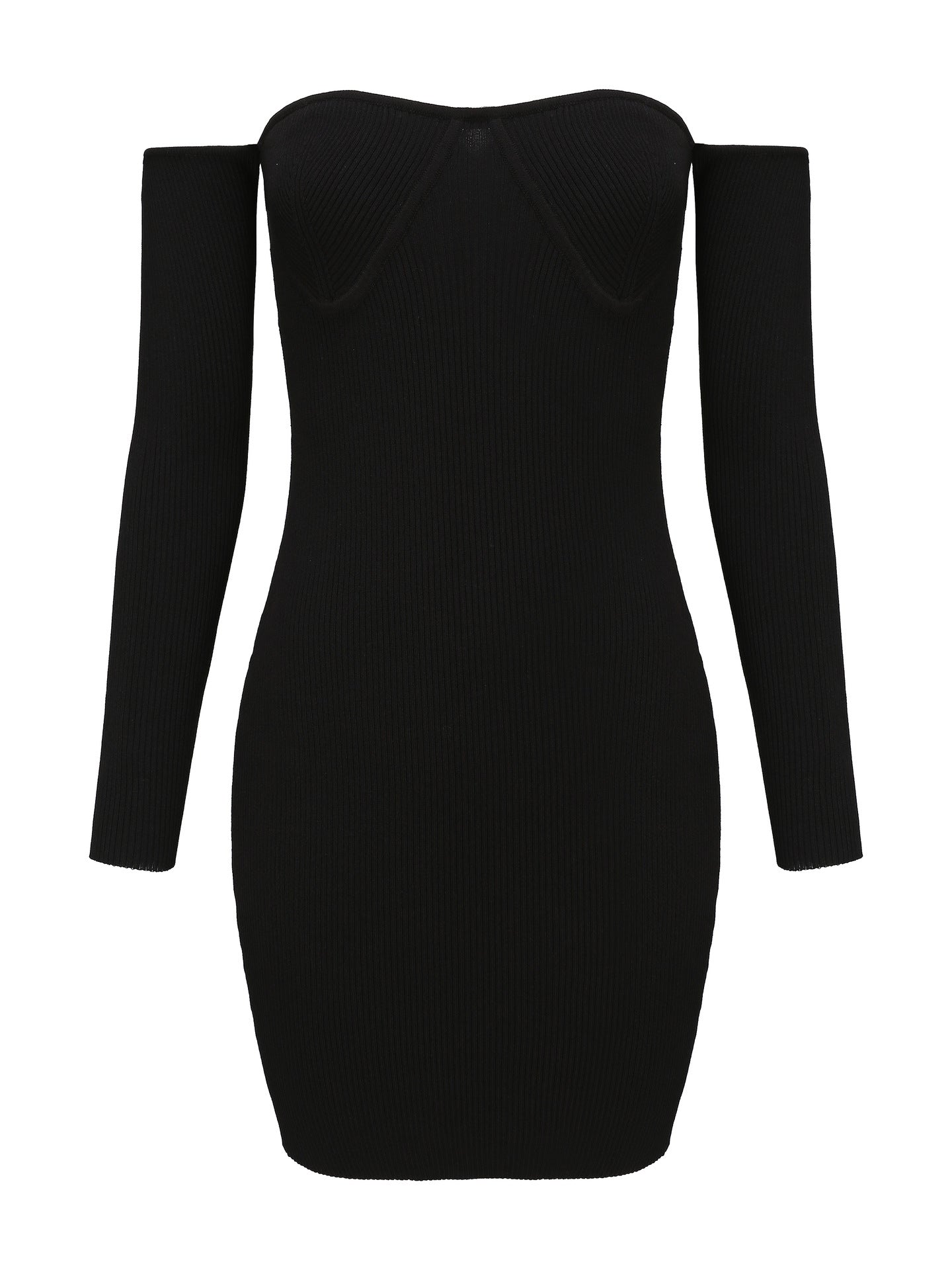 Women's Knitted Autumn Long-sleeved Sexy Hip Skirts