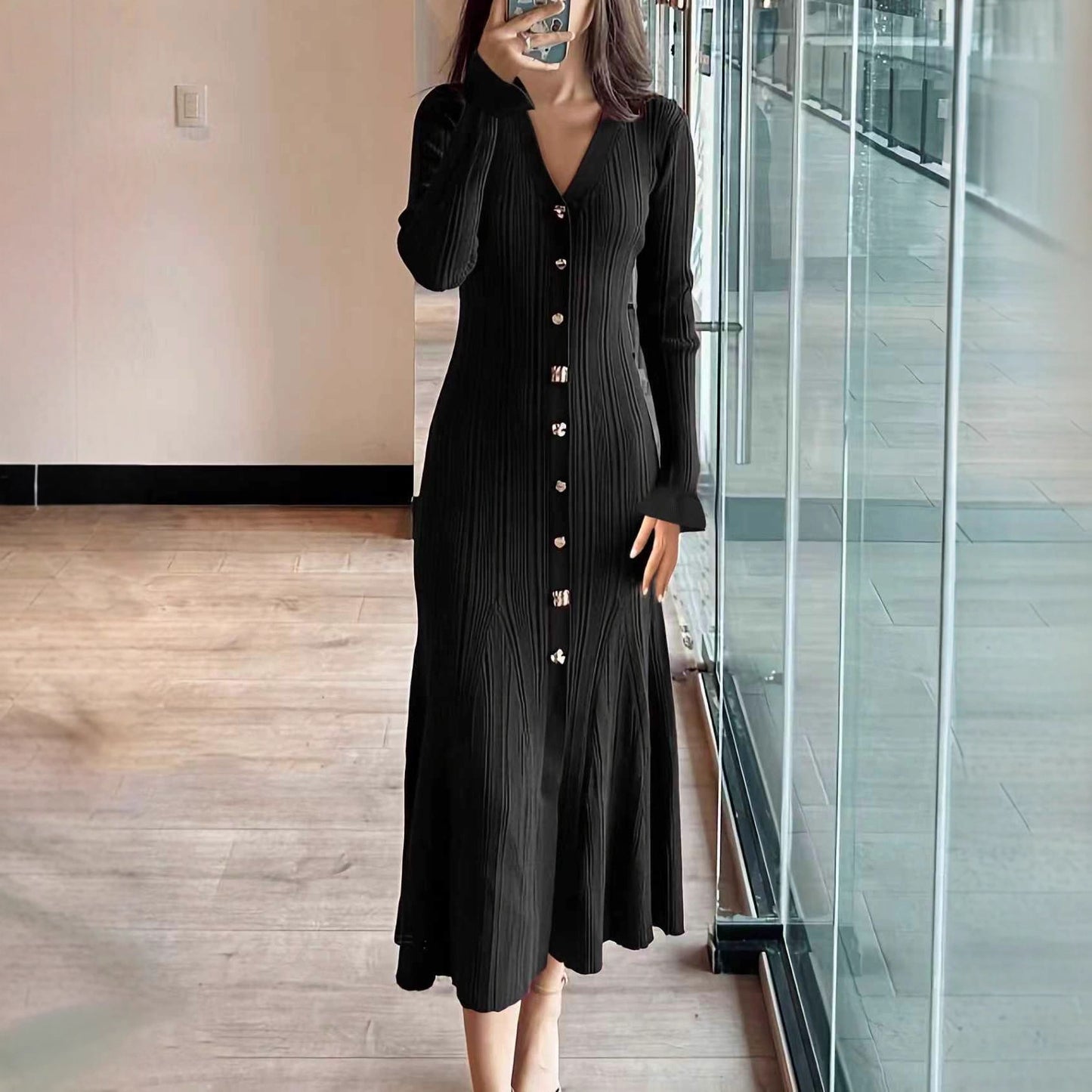 Women's French Elegant Pullover Slim Fit Slimming Dress