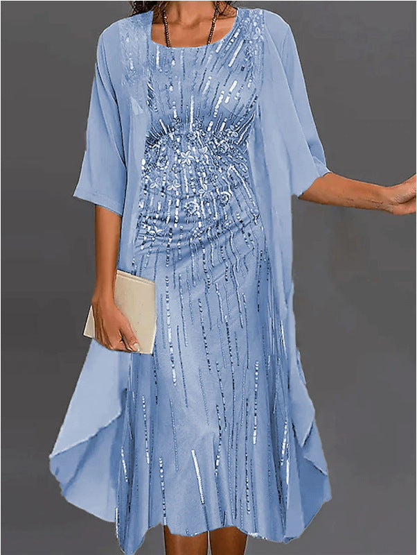 Innovative Fashion Elegant Chiffon Two-piece Set Dress