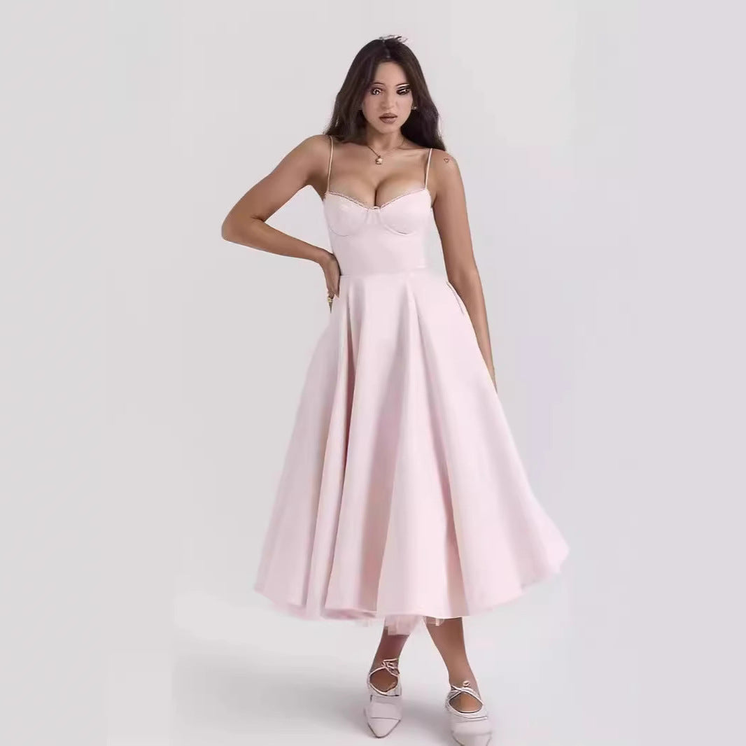Women's Sexy Brace Sleeveless Dress Pettiskirt Maxi Dresses