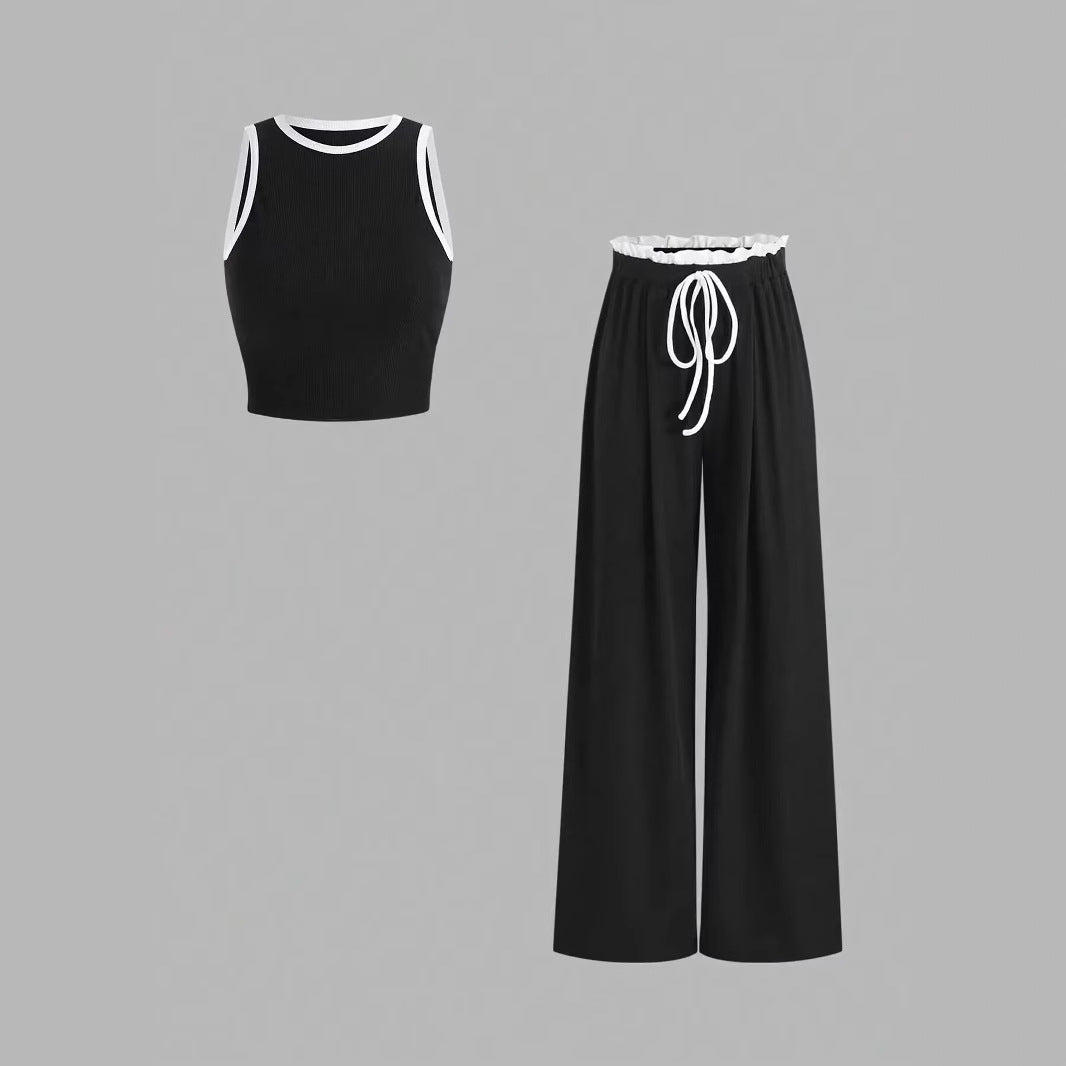 Round Neck Slim Fit Female British Fashion Casual Suit