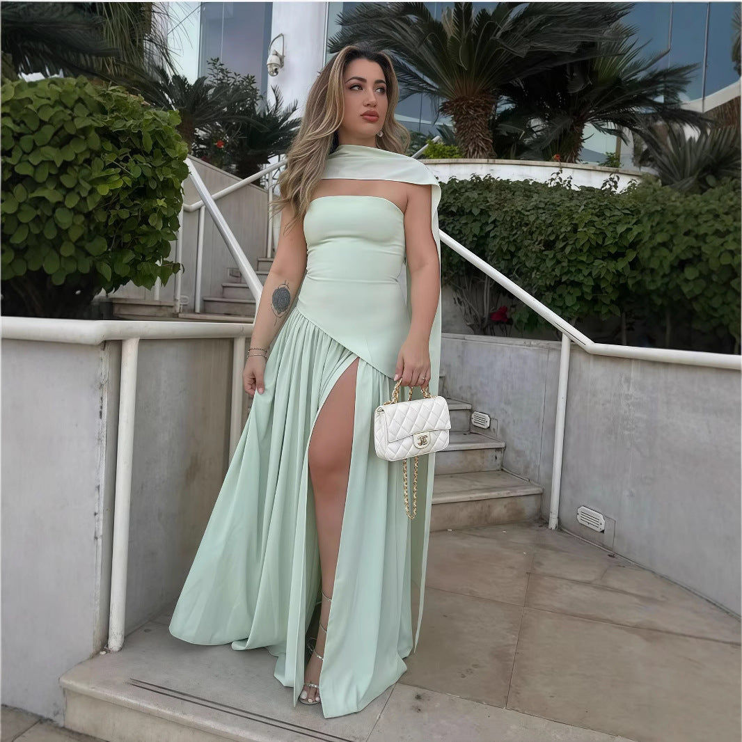 Irregular Tube Tied Dress Female Summer French Tops