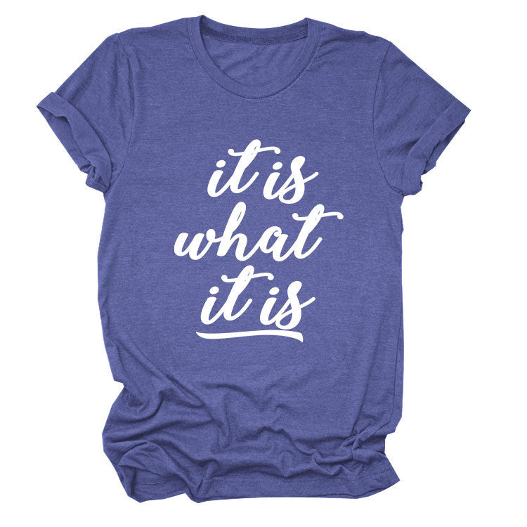 Women's Trendy Lettered Casual Sleeve T-shirt Shorts