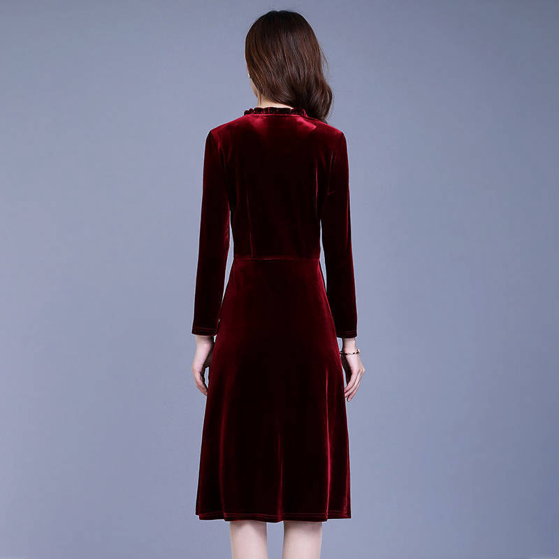 Spring Large Loose Slimming Retro Temperament A- Dress