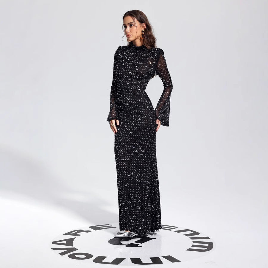 Fashionable Sexy Strap Rhinestone Tight Long Dresses