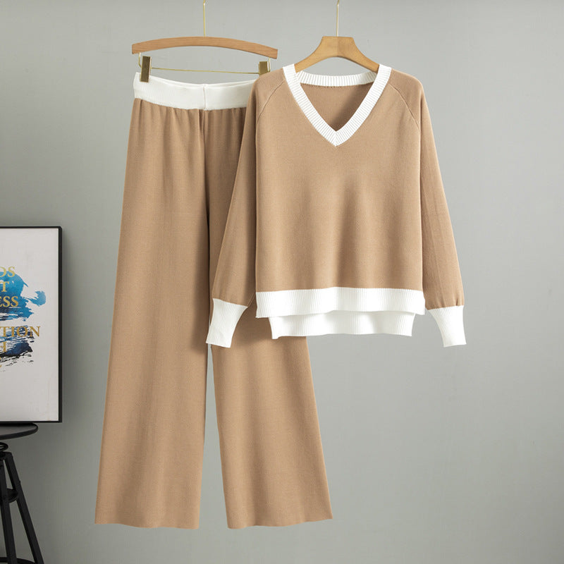 Women's Fashion Loose Casual Pullover Two-piece Set Suits