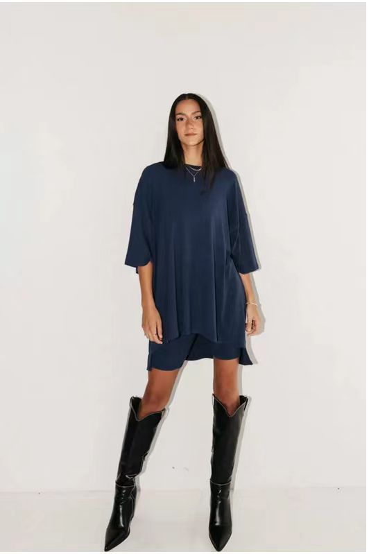 Women's Fashion Solid Color Loose T-shirt Tight Suits