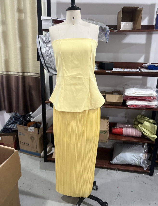 Casual Cool Glamorous Temperament Tube Pleated Suits
