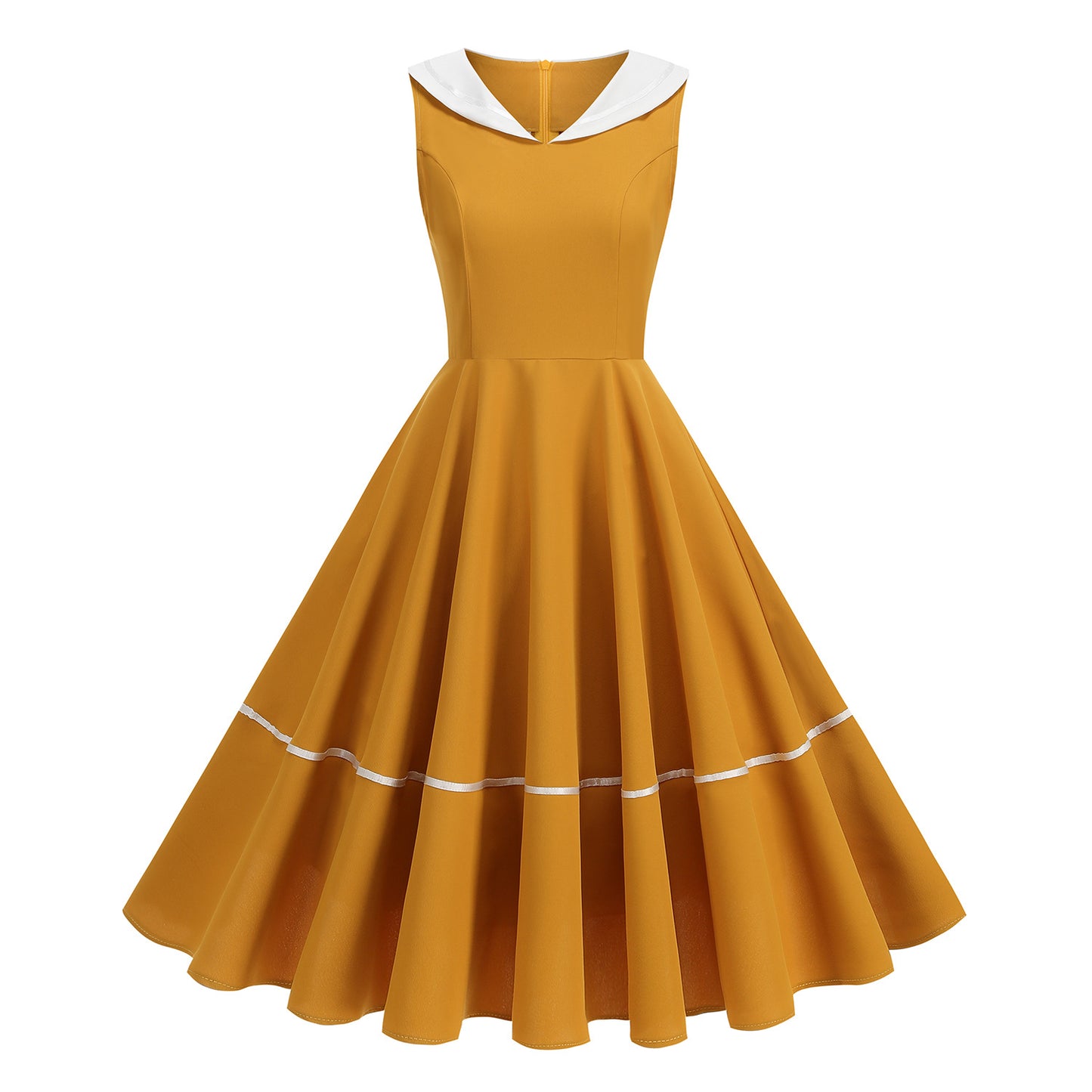Women's Retro Navy Style Ribbon Hepburn Big Dress