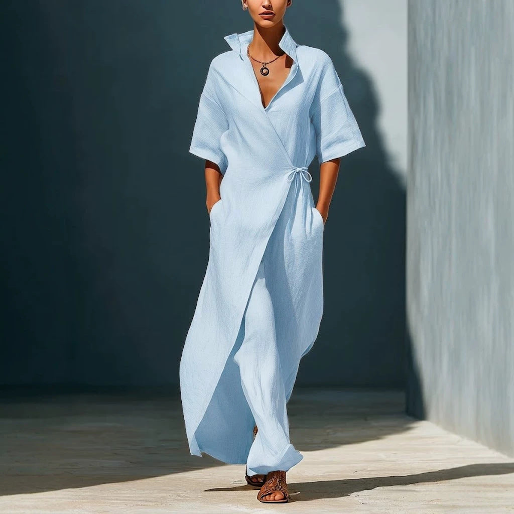 Summer Casual Sleeve Slimming Temperament Shirt Dress